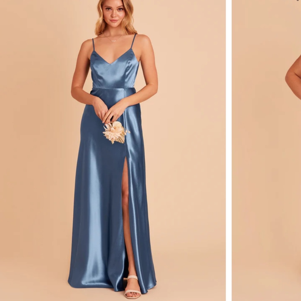 BIRDY GREY SHINY SATIN JAY DRESS M